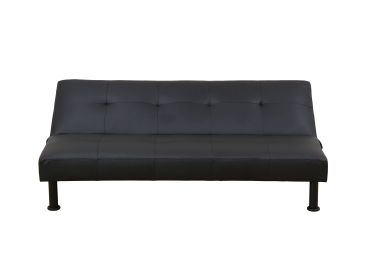 Pickup Only--Black Faux Leather Living Room Sofabed