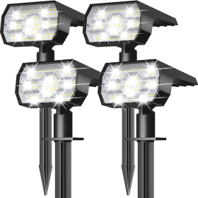 4 Pack Solar Lights Outdoor Waterproof IP68, 56 LED 3 Lighting Modes Solar Spot Lights Landscape Lighting Decorations Outdoor For Patio Yard Pathway