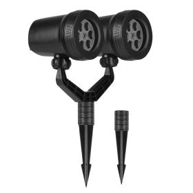 1Pc Christmas Snowflake Projector Light Dual Head LED Stake Light IP44 Waterproof Xmas Decoration For Holiday Indoor Outdoor Use Garden Patio Wall De