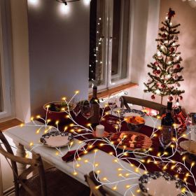 1Pc 7.87FT Lighted Birch Garland Lighted Twig Vine Lights 144LED Birch Garland With Lights String Light With Timer 8 Modes IP45 Waterproof For Christ