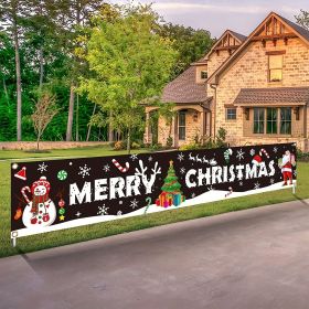 1pc, Festive Large Merry Christmas Banner - Huge Santa Claus Sign for Holiday Party Supplies and Home Decor - Perfect for Outdoor, Indoor, Yard, Gard