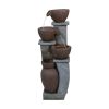 32.8" H 4-Tier Modern Outdoor Water Fountain - LED Lighted Indoor Outdoor Garden Fountains and Waterfalls for Garden, Patio, Backyard, Deck, Porch an