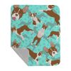 Red Boston Terrier Quilted Blanket 50x60 Artwork Pattern Quilted Throw Blanket for Bed, Couch, Sofa, Soft and Lightweight