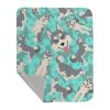 Grey Siberian Husky Quilted Blanket 50x60 Artwork Pattern Quilted Throw Blanket for Bed, Couch, Sofa, Soft and Lightweight
