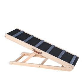 VEVOR Dog Ramp, Folding Pet Ramp for Bed, Adjustable Dog Ramp for Small, Large, Old Dogs & Cats, Wooden Pet Ramp with 41.3" Long Ramp, Adjustable fro