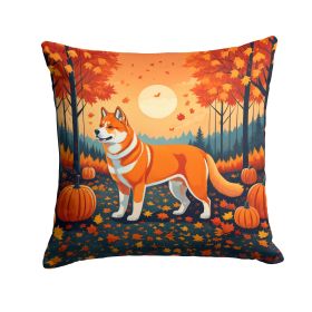 Akita Fall Throw Pillow Machine Washable, Indoor Outdoor Decorative Pillow for Couch, Bed or Patio, 14Hx14W