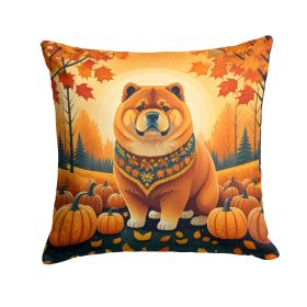 Chow Chow Fall Throw Pillow Machine Washable, Indoor Outdoor Decorative Pillow for Couch, Bed or Patio, 14Hx14W