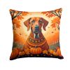 Rhodesian Ridgeback Fall Throw Pillow Machine Washable, Indoor Outdoor Decorative Pillow for Couch, Bed or Patio, 14Hx14W