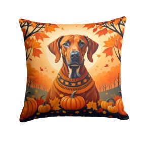 Rhodesian Ridgeback Fall Throw Pillow Machine Washable, Indoor Outdoor Decorative Pillow for Couch, Bed or Patio, 14Hx14W