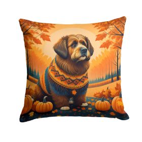 Briard Fall Throw Pillow Machine Washable, Indoor Outdoor Decorative Pillow for Couch, Bed or Patio, 14Hx14W
