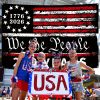 Probsin Large 250 Anniversary USA Backdrop 60" x 90" 250 Years America Flag 1776-2026 We The People Patriotic Poster Hanging Supplies Wall Decor Bull