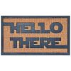 "Hello there"Funny Coir Doormat Hello There Welcome Front Porch Decor Doormat for The Entrance Way Outdoor with Heavy-Duty Non Slip Coconut Coir Door