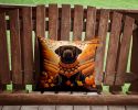 Chocolate Labrador Retriever Fall Throw Pillow Machine Washable, Indoor Outdoor Decorative Pillow for Couch, Bed or Patio, 14Hx14W