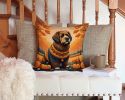 Briard Fall Throw Pillow Machine Washable, Indoor Outdoor Decorative Pillow for Couch, Bed or Patio, 14Hx14W