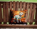 NEW White Pit Bull Terrier Fall Throw Pillow Machine Washable, Indoor Outdoor Decorative Pillow for Couch, Bed or Patio, 14Hx14W