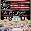 Probsin Large 250 Anniversary USA Backdrop 60" x 90" 250 Years America Flag 1776-2026 We The People Patriotic Poster Hanging Supplies Wall Decor Bull