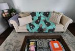 Black French Bulldog Quilted Blanket 50x60 Artwork Pattern Quilted Throw Blanket for Bed, Couch, Sofa, Soft and Lightweight