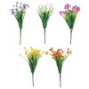 5Pcs Colorful Artificial Flowers Plastic Lotus Shrubs for Home Office Outdoor Garden Porch Patio Decoration Indoor Farmhouse Hanging Planter Decor