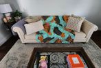 Black and Tan Yorkie Quilted Blanket 50x60 Artwork Pattern Quilted Throw Blanket for Bed, Couch, Sofa, Soft and Lightweight