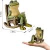 Frog Garden Statue Gifts Hose Decorations Fairy Garden Accessories Outdoor Lights Solar Garden Frog Decor Art Housewarming Gift for Patio,Yard,Lawn O