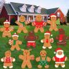 Christmas Gingerbread Yard Sign Xmas Gingerbread Man Shaped Lawn Garden Signboard Christmas Outdoor Yard Signs Decor for Holiday Pathway Patio Garden