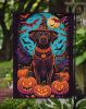 Chocolate Labrador Retriever Witchy Halloween Garden Flag Mailbox Flag Decorative Yard Flag Banner Outside Patio Artwork Yard Flower Beds, Garden Siz