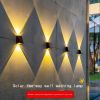2pcs Solar Up And Down Wall Lights; Outdoor Waterproof LED Step Light; Solar Fence Lights For Outdoor Yard Garden Lawn Patio Courtyard Fences Drivewa