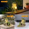 Frog Garden Statue Gifts Hose Decorations Fairy Garden Accessories Outdoor Lights Solar Garden Frog Decor Art Housewarming Gift for Patio,Yard,Lawn O