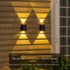 2pcs Solar Up And Down Wall Lights; Outdoor Waterproof LED Step Light; Solar Fence Lights For Outdoor Yard Garden Lawn Patio Courtyard Fences Drivewa