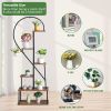 Artisasset 2pcs 6 Layers Half Heart Iron Wood Suitable For Garden Balcony Patio Lawn Home Decoration Plant Stand Flower Pot Stand Iron Flower Stand B