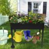 Mobile Metal Raised Garden Bed Cart with Legs, Elevated Tall Planter Box with Wheels for Outdoor Indoors House Patio Backyard Vegetables Tomato DIY H