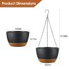 4Pcs 9.64In Diameter Hanging Planter with Drainage Holes Removable Self-Watering Tray Plastic Hanging Flower Plant Pots For Indoor Outdoor Herb Ivy F