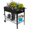 Mobile Metal Raised Garden Bed Cart with Legs, Elevated Tall Planter Box with Wheels for Outdoor Indoors House Patio Backyard Vegetables Tomato DIY H