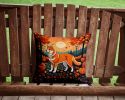Akita Fall Throw Pillow Machine Washable, Indoor Outdoor Decorative Pillow for Couch, Bed or Patio, 14Hx14W