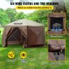 VEVOR Gazebo Screen Tent, 12 x 12 ft, 6 Sided Pop-up Camping Canopy Shelter Tent with Mesh Windows, Portable Carry Bag, Ground Stakes, Large Shade Te