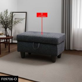 Only Self Pickup--Black Grey Linen Living Room Sofa Set (Option: F09706  O)