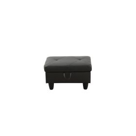 Pickup Only--Dark Grey Faux Leather 3-Piece Couch Living Room Sofa Set (Option: F09824 O)