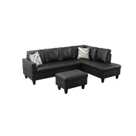 Pickup Only--Dark Grey Faux Leather 3-Piece Couch Living Room Sofa Set (Option: F09825A3PCS  S.C.O)