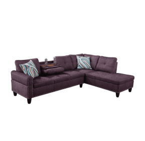 Self-pickup Only--Amaranth Linen 3-Piece Sofa Set Living Room Sofa (Option: F09917B   2PCS  S.C)