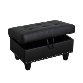 Pickup Only--Black Faux Leather Synthetic Leather 3-Piece Sofa Set (Option: F09912.O)