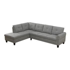 Pickup Only--Brown Grey Linen 3-Piece Sofa Set Living Room Sofa (Option: F09918A2PCS  S.C)