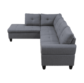 Self-pickup Only--Grey Linen 3-Piece Sofa Set Living Room Sofa (Option: F09919A    2PCS   S.C)