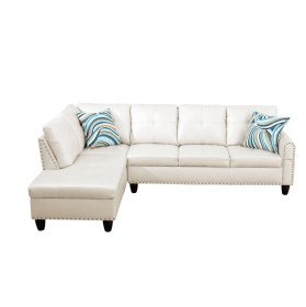 Only Self Pickup--White Faux Leather Synthetic Leather 3-Piece Sofa Set (Option: F09914A   2PCS  S.C)