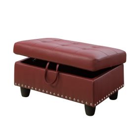 Only Self Pickup--Red Faux Leather Synthetic Leather 3-Piece Sofa Set (Option: F09915 O)