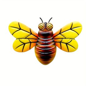 1pc/4pcs, Metal Colorful Bee Wall Decor, Bee Metal Wall Decor, Bee Metal Wall Art, Wall Decor, Metal Home Decor Wall Sculpture, Outside Decor, Outdoo (Style: Yellow)