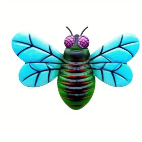 1pc/4pcs, Metal Colorful Bee Wall Decor, Bee Metal Wall Decor, Bee Metal Wall Art, Wall Decor, Metal Home Decor Wall Sculpture, Outside Decor, Outdoo (Style: Blue)