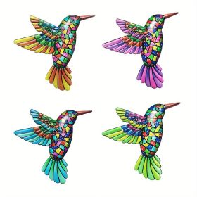 1pc/4pcs, Metal Hummingbird Wall Art Decor, Metal Birds Outdoor Wall Sculpture Decoration Hanging, Room Decor, Home Decor, Wedding Decor, Holiday Dec (Style: Model ABCD)