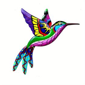 1pc/4pcs, Metal Hummingbird Wall Art Decor, Metal Colorful Birds 3D Outdoor Sculpture, Iron Outdoor Hanging Decor Ornaments, Metal Hand-made Bird Wal (Color: Pink)