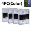 4pcs Solar Wall Lights Outdoor IP65 Waterproof LED Step Light; Solar Fence Lights For Outdoor Yard Garden Lawn Patio Courtyard Fences Driveway Pathwa