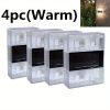4pcs Solar Wall Lights Outdoor IP65 Waterproof LED Step Light; Solar Fence Lights For Outdoor Yard Garden Lawn Patio Courtyard Fences Driveway Pathwa